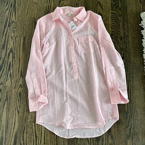 JCrew Button Down Dress Tunic Beach Swim Coverup 100% Cotton